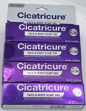 Cicatricure Face & Body Scar Gel, Scar Treatment For Old & New Scars 1 Oz Pack 4
