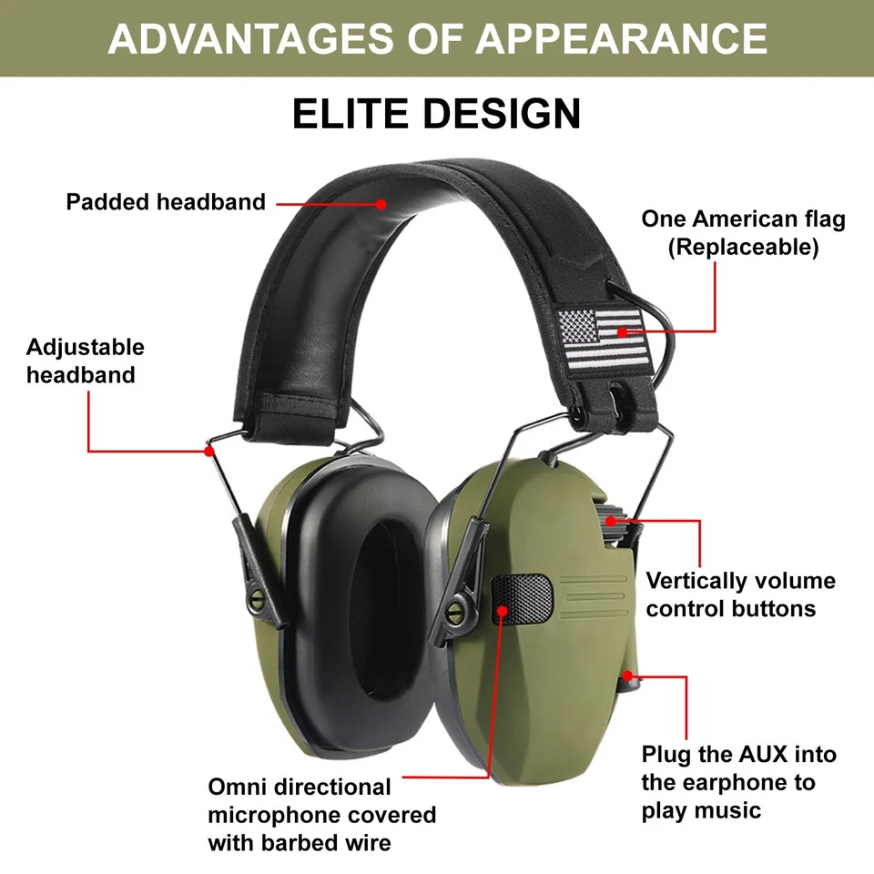 Razor Slim Electronic Shooting Ear Protection，Gun Ear Protection for Gun Range - Image 3 of 4