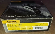 Mirka 23-612-180 5" Hook & Loop Grip Sanding Discs 180 Grit 50-Pack wood & metal