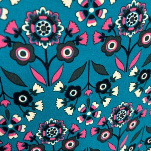 Boden Scarlett Blue floral print Jersey tunic dress bell sleeves size US 12 - Picture 9 of 11