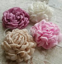 Camellia blossom singed petal flower head 3.5" no clip DIY headband bridal prom 