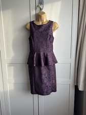 Peplum pencil dress, purple, plum, size 12 office work stylish
