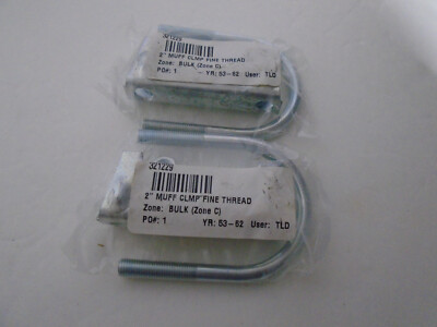 C-1 CORVETTE 1953-1962 MUFFLER CLAMP FINE THREAD 2'' PAIR NEW