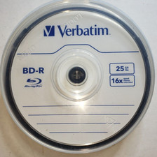 Verbatim BD-R 25GB 16X Blu-ray Recordable Media Disc - 10 Pack Spindle