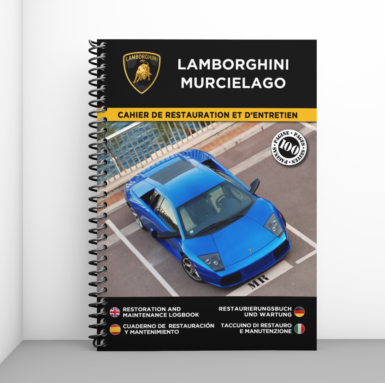 Cahier restauration Lamborghini Murcielago carnet entretien mecanique auto collection V12