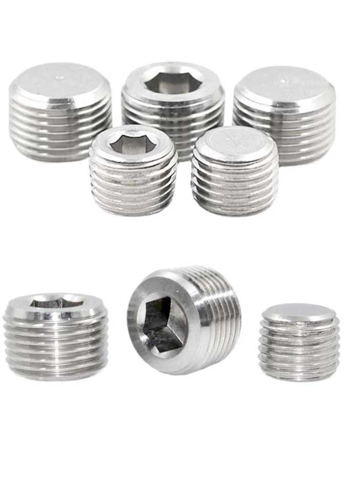 1/8" 1/4" 3/8" 1/2" 1" BSP Stainless Steel Internal Hex Male Blanking Plug Cap