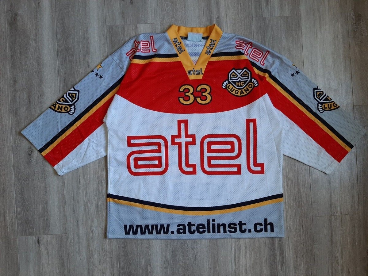 HC Lugano Eishockey Trikot Suisse Vintage Match Worn 33