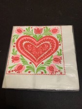 Vintage Gibson Valentine Heart Paper Napkins Sealed NOS