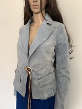 Parasuco Denim Legent Blazer Jacket Trendy Color Blue Distressed Size L