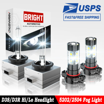 For Chevy Traverse 2019 2020 2021 HID Headlight High Low+Fog Light Bulbs Bright