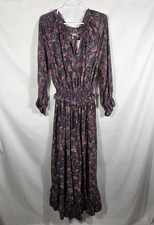 The Fox & The Mermaid Blue Floral Paisley Print Dress Size Medium/Large NEW