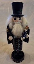 Vintage 1998 Nutcracker Village Herr Drosselmeyer Nutcracker Black Gold 10 Inch