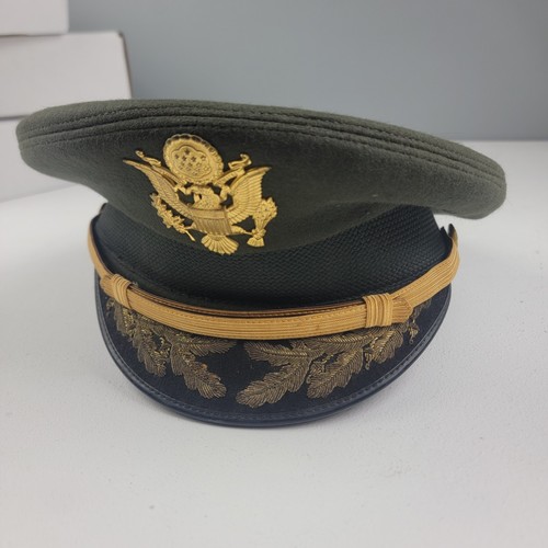 VTG Vietnam War era US Army Officer Dress Visor Cap Hat Uniform Bancroft 7 1/8 - Bild 3 von 12