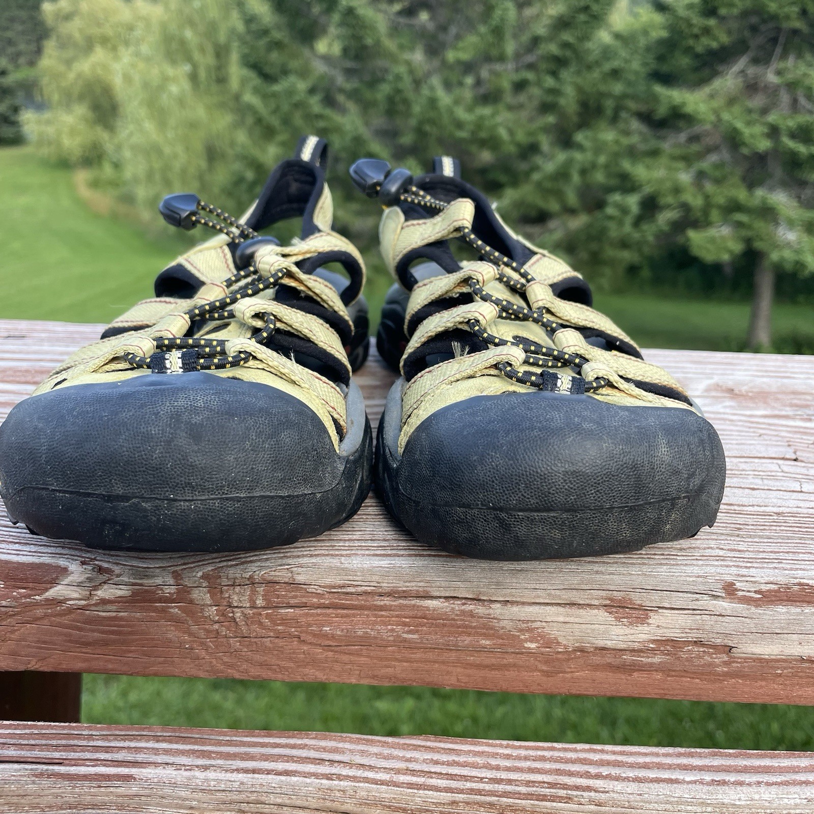 Sandali Keen Newport donna 7 escursionismo acqua giallo impermeabili punta chiusa scarpe