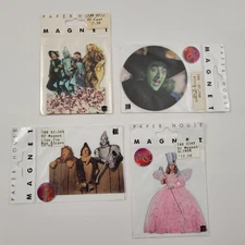 Wizard Of Oz, Set Of 4 Magnets, Paper House Productions, 2 1/2"x3” Die Cut