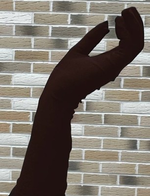 Brown Muslim Woman Gloves Hijab Niqab