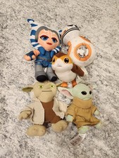 Star Wars Ahsoka,BB8, Porg, Yoda, Grogu Lot of 5 Plush Stuffed Animal