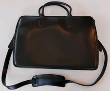 NWOT Jack Georges Leather Briefcase Milano Collection Black 15.5x10.5 Read, USA