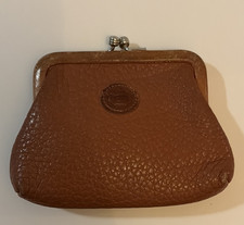 Dooney and Bourke Brown Leather Kiss Lock Coin Purse Change Pouch Women  s