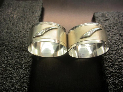 BRITISH AIRWAYS CONCORDE AIRPLANE 2 STERLING SILVER NAPKIN RINGS LINKS OF LONDON