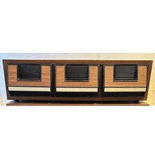 Vintage 3 Drawer 21 Audio Cassette Tape Storage Holder Case Faux Wood Grain