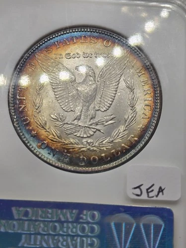 1887 Morgan $1 Silver Dollar NGC MS63 Vintage Fatty Holder Nicely Toned Rev&obv