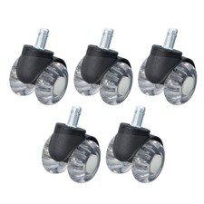 5 Pack 2 Inch Heavy Duty Office Chair Caster Rubber with 360° Swivel Wheels