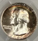 1941-S 25C MS66+ Plus - Washington Silver Quarter - Vivid Rainbow Toner PQ+