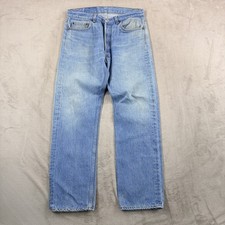 Vintage Levis 501 Jeans Men 34x30 32x30 Blue Denim Button Fly Made in USA 80s