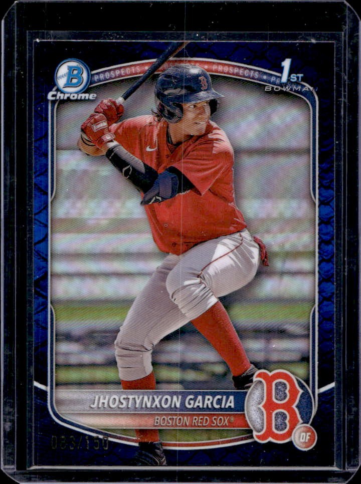 2025 Bowman Jhostynxon Garcia Chrome Reptilian Blue Refractor 1st Prospect #/150