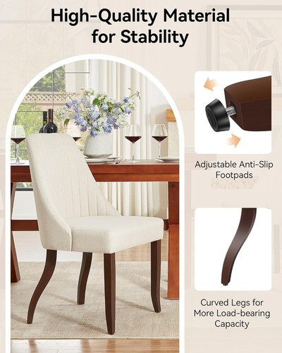 Dining Chairs Set of 2/4/6,Dining Room Chairs Elegant Design Fabric Uphol - Picture 11 of 28