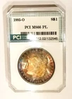 1885-O MS 66  PL Proof-like Frosty PQ Rainbow Toned Morgan Dollar PCI