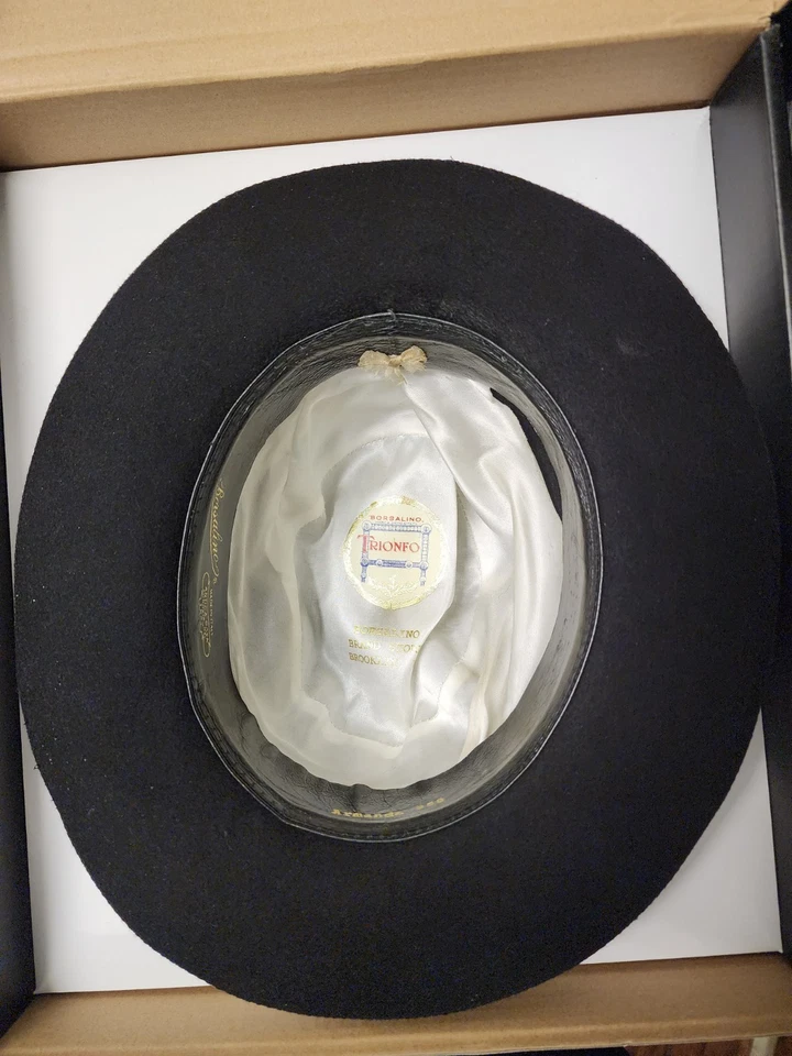 Sombrero de fieltro Borsalino Trionfo cinta negra hecho en Italia --- sombrero judío --- Foto 4 de 4