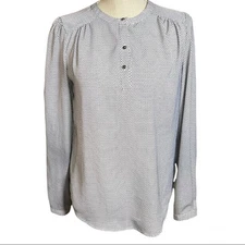 Honeycomb black and white Long sleeve polyester shirt size small