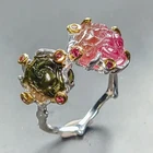 Charming jewelry AAA Natural Tourmaline Ring 925 Sterling Silver Size 9 /R454869