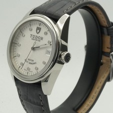 TUDOR GLAMOUR 36 Automatic Men's Watch 55000 36 Mm Steel Diamonds T114 5