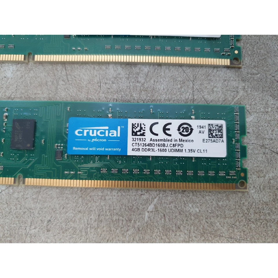 Lot 2 Crucial CT51264BD160BJ.C8FPD Desktop Memory 4GB DDR3L 1600MHz PC3L-12800 - Image 4 of 4