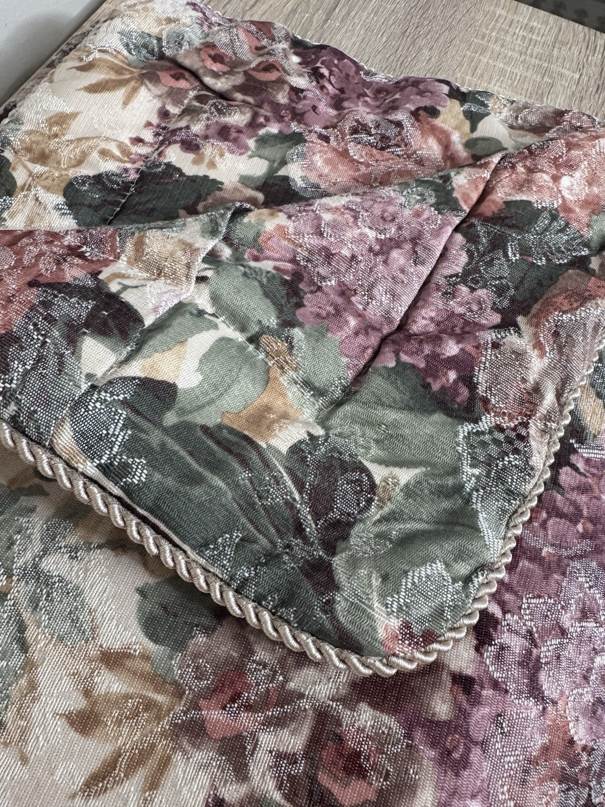 Croscill Cotswold Standard Pillow Sham Floral Padded Flange Rope Trim