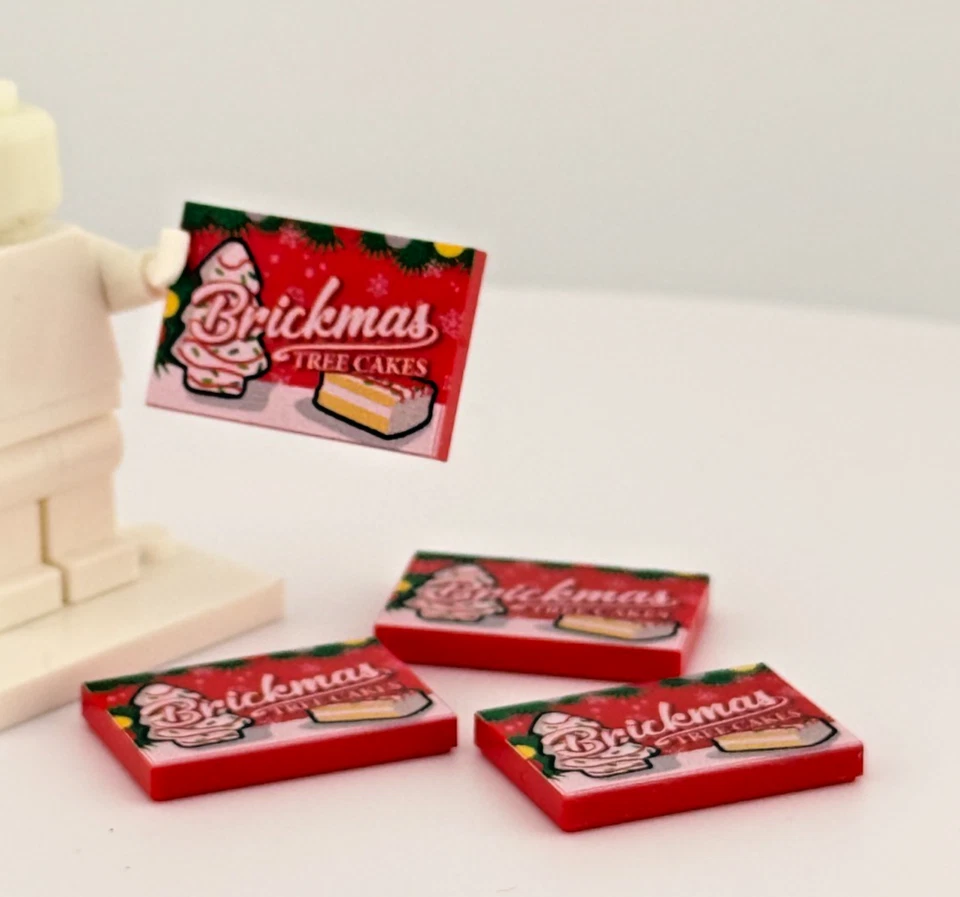 LEGO Personalizado Impreso Árbol de Navidad Snack Pastel Azulejo para Minifiguras y Sin usar, en caja NUEVO Foto 3 de 3