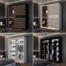 Modern Double Door Sliding wardrobe With Multiple Shelves And Ample Storage