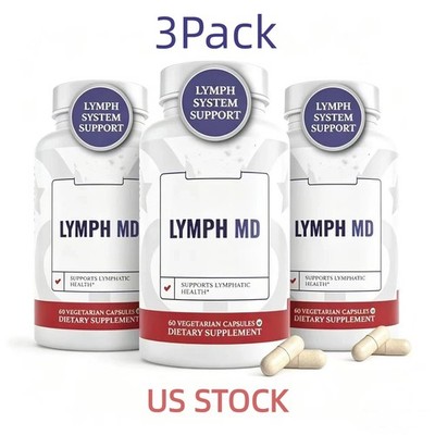 3 Pack Lymph MD- Lymphatic System Supplement with 9 Botanicals. Men and Women US