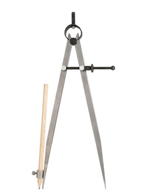 10 Inch Professional Leather Compass with Pencil Holder, Precision Spring Divide