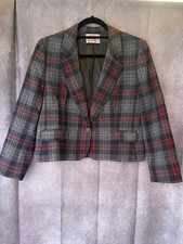 Pendleton Petite 12 100 Virgin Wool Plaid Blazer / Jacket Made In USA