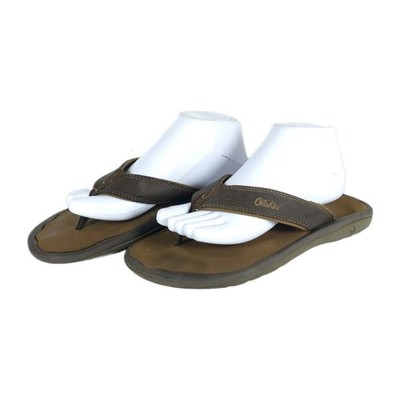 Olukai Men's Ohana US10 Brown Slip On Flat Thong Sandals 