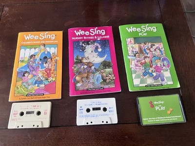 Wee Sing Children Complete Cassette Tapes & Book Nursery Rhymes Play Fingerplays