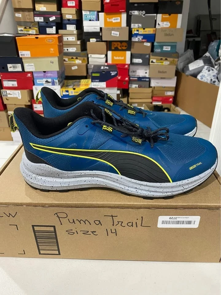 PUMA Mens Reflect Lite Trail Running Shoe, Ocean Tropic-Cool Mid Gray-size 14