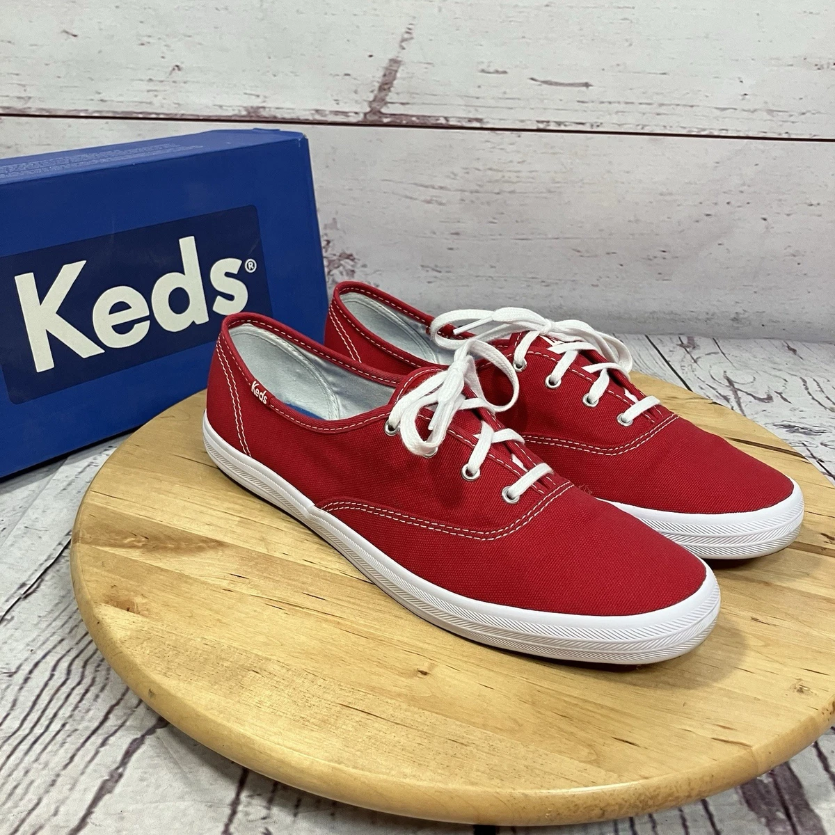 Keds Champion Canvas Lace-Up Sneakers in Blue | UK