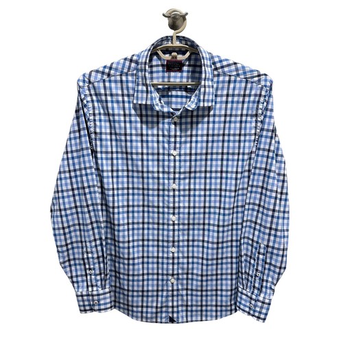 UNTUCKit Mens XXL Mezzaco Blue Plaid Long Sleeve Button Down Shirt - Picture 2 of 8