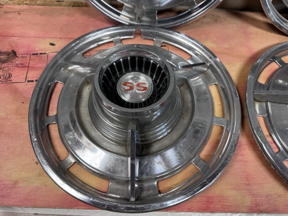 Комплект из 4 колпаков колес 1963 Chevrolet Impala SS 14 дюймов 409 63 Chevy II Nova - Изображение 3 из 4