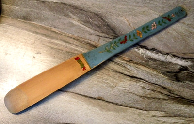 Vintage 1940's Hand Painted Bamboo Shoe Horn Souvenir of Miami Beach